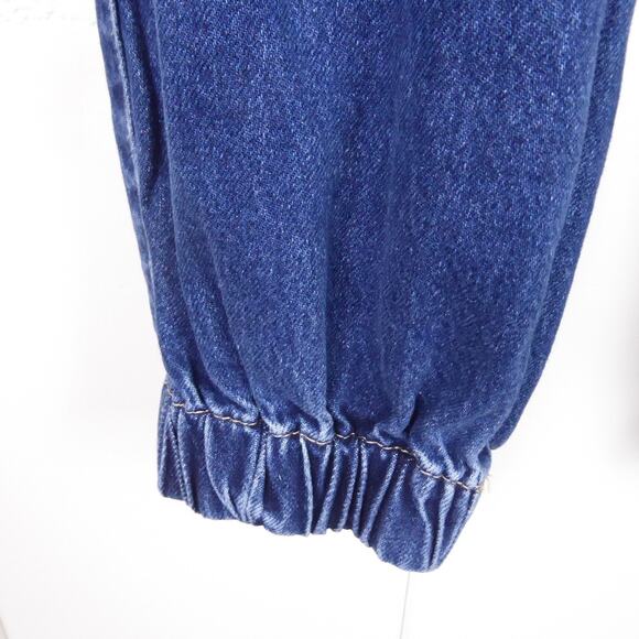 Forever 21 Denim Jogger Pants Womens SZ S Cargo Pockets High Rise Elastic Waist - Picture 5 of 16